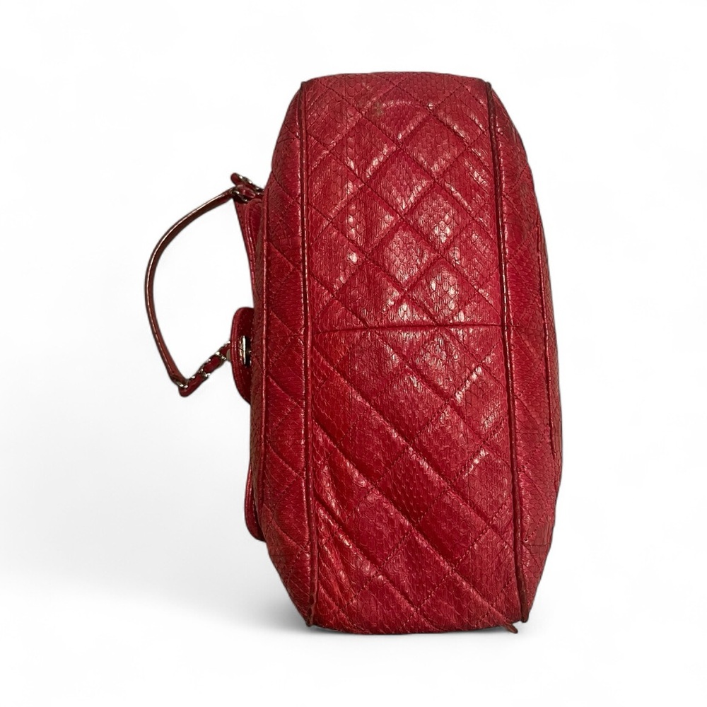 Chanel Python Leather Shoulder Bag Fuscia Silver … - image 6